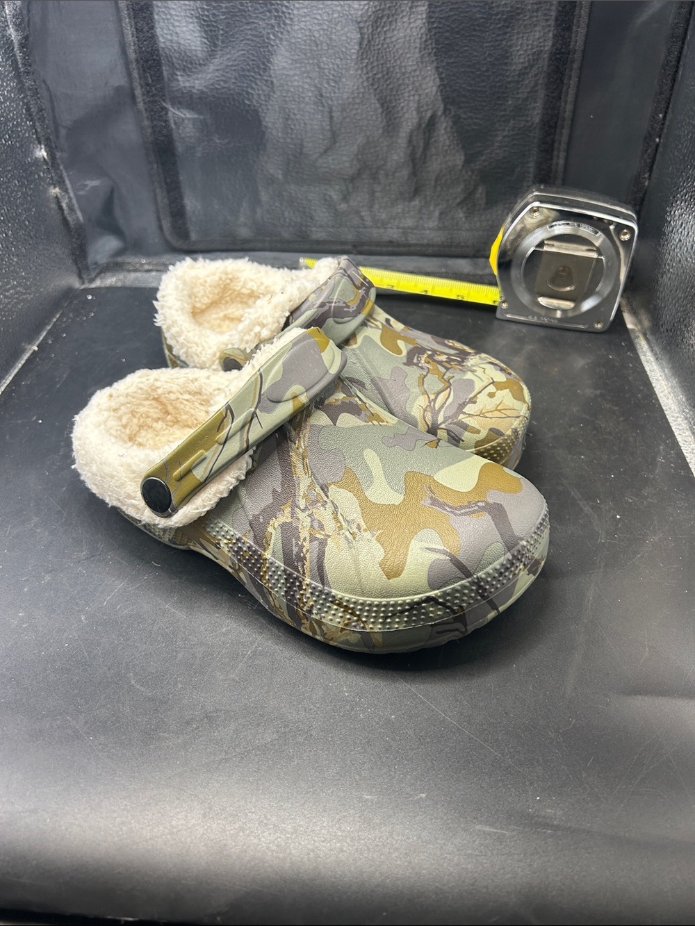 Kids Camouflage Fleece-Lined Slip-On Clogs - Green